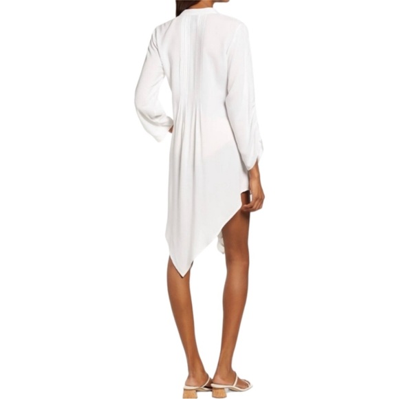 AREA STARS Rina Loose-Fit Asymmetric-Hem White Dress Size Small NEW - Picture 3 of 12